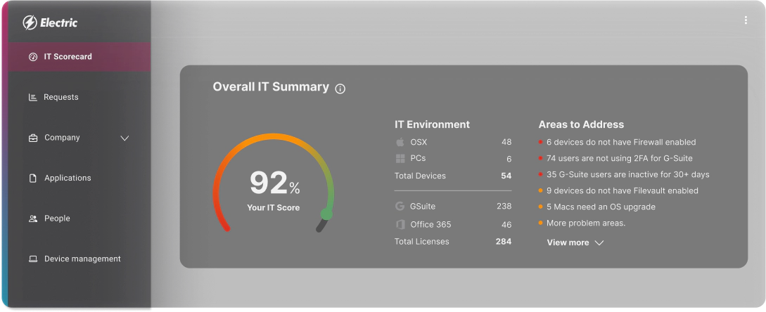 Overall IT Summary in Platform